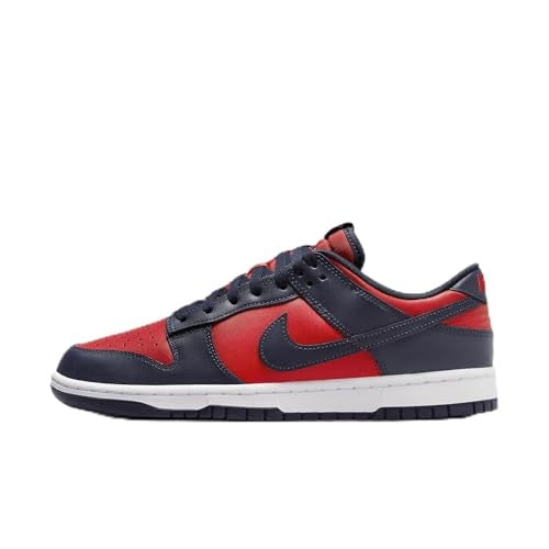حذاء Nike Dunk Low Retro "أحمر جامعي/أوبسيديان/أبيض" - جلد فاخر