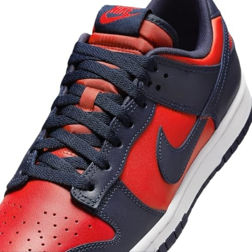 حذاء Nike Dunk Low Retro "أحمر جامعي/أوبسيديان/أبيض" - جلد فاخر