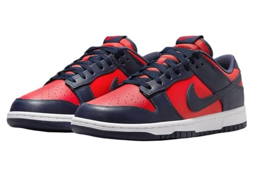 حذاء Nike Dunk Low Retro "أحمر جامعي/أوبسيديان/أبيض" - جلد فاخر