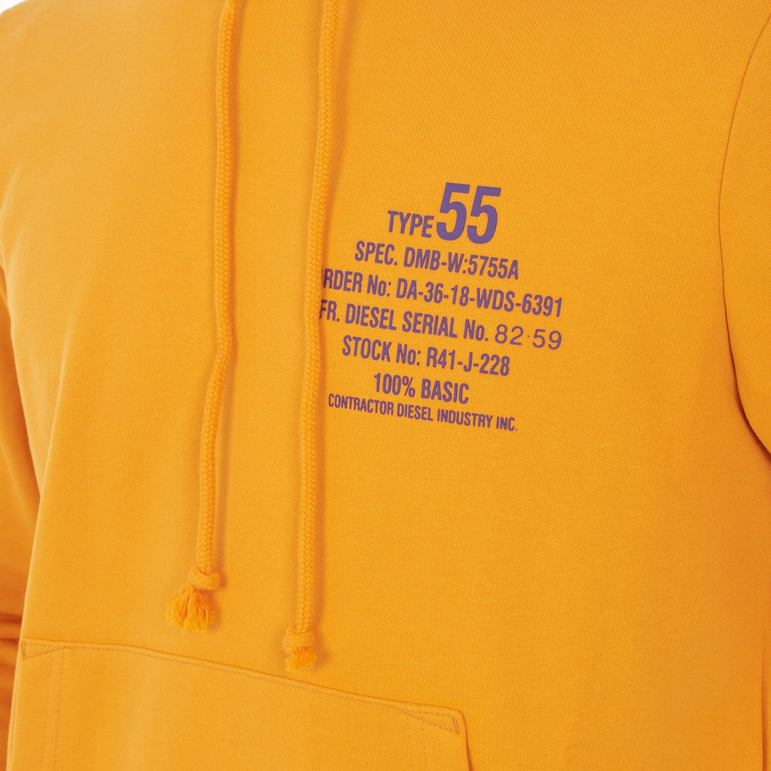هودي ديزل بتصميم نص حديث باللون الأصفر