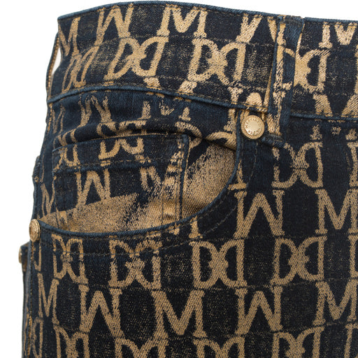 بنطلون GUESS by Marciano نسائي ذهبي اللون منقوش بالليزر