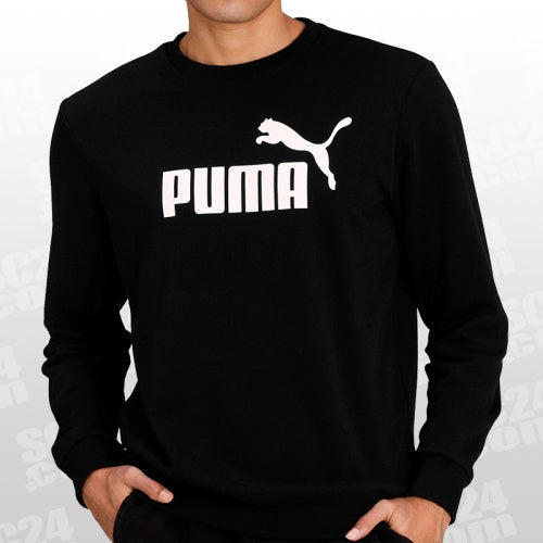 سويت شيرت رجالي من PUMA Essentials بشعار كبير وياقة دائرية