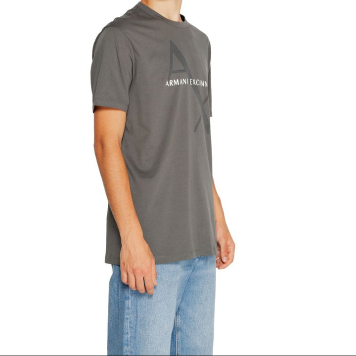 تي شيرت أرماني إكستشينج رمادي قطني