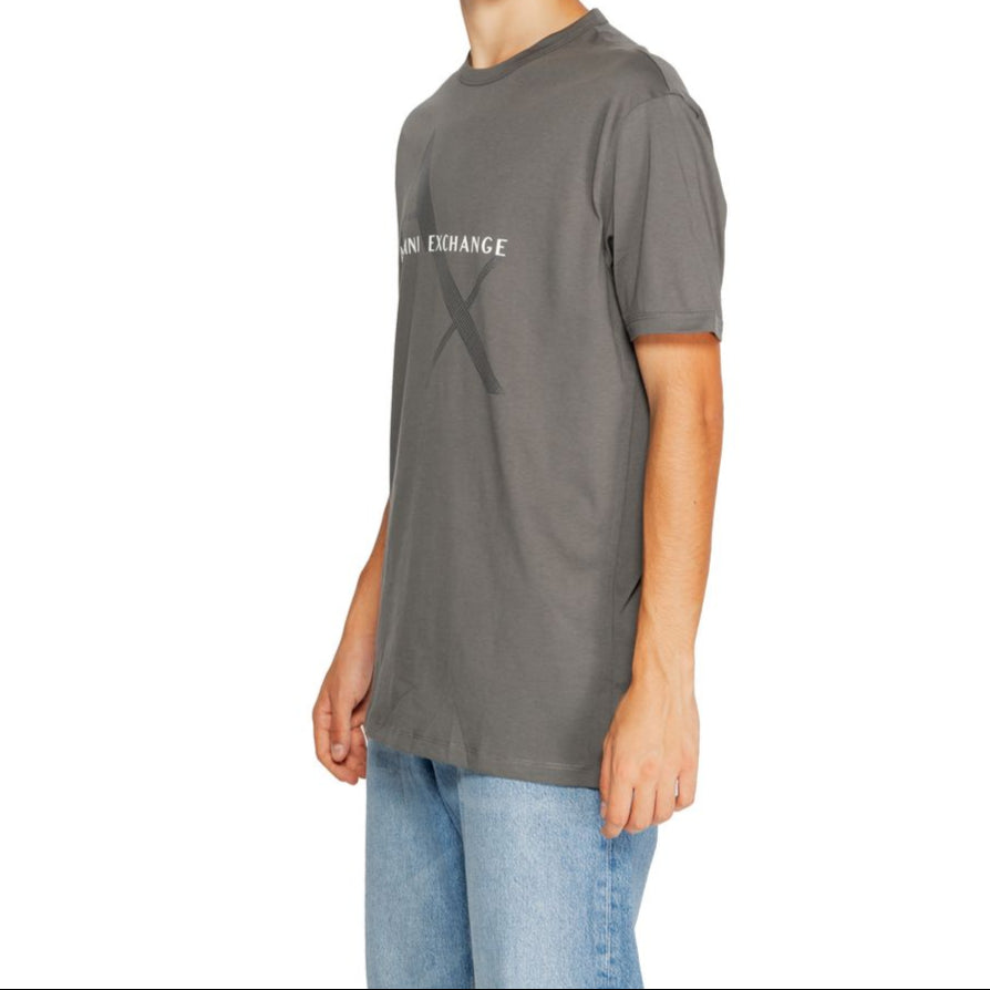 تي شيرت أرماني إكستشينج رمادي قطني
