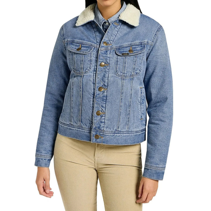 جاكيت جينز شيربا رايدر للنساء من لي، أزرق