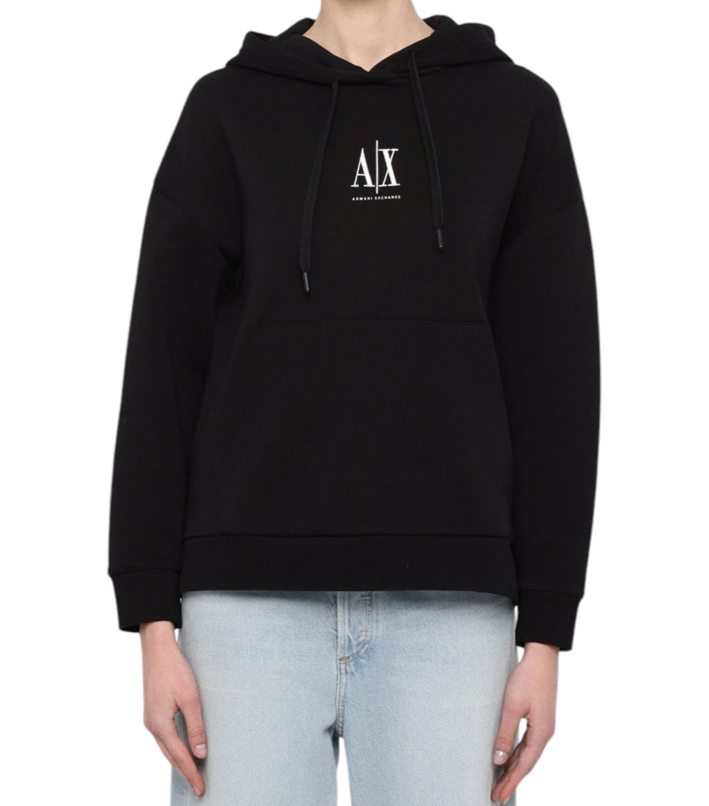 سويت شيرت أرماني إكستشينج نسائي كبسولة أسود - هودي
