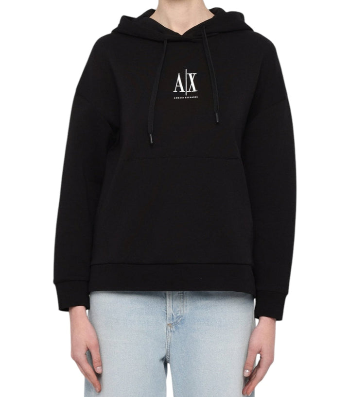 سويت شيرت أرماني إكستشينج نسائي كبسولة أسود - هودي