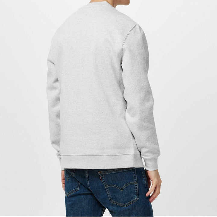 سويت شيرت تومي جينز بياقة دائرية وشعار باللون الرمادي