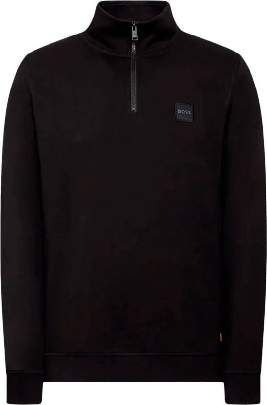 سويت شيرت مستدام بنصف سحاب وشعار Boss