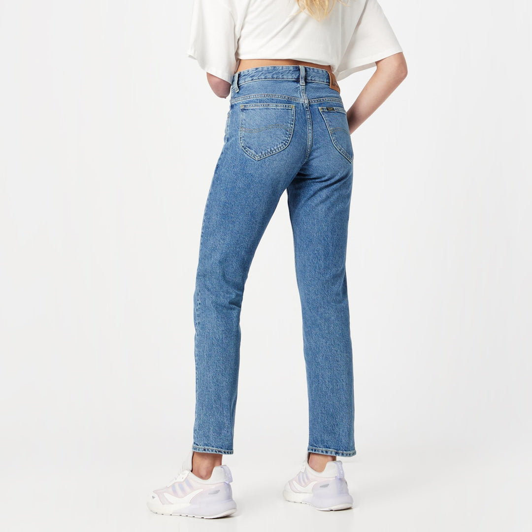 بنطلون جينز نسائي من Lee Rider Slim Straight Mid Rise