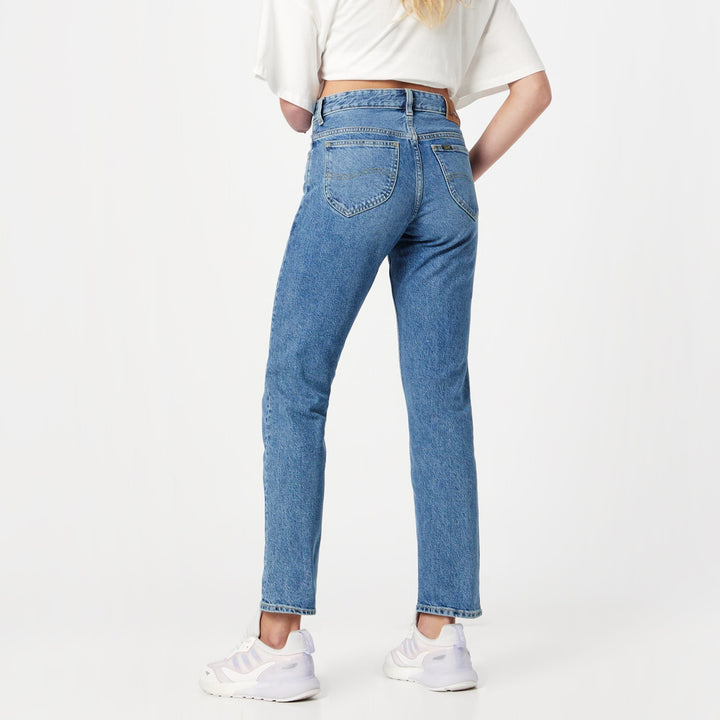 بنطلون جينز نسائي من Lee Rider Slim Straight Mid Rise