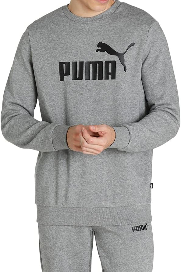 سويت شيرت رجالي من PUMA Essentials بشعار كبير وياقة دائرية