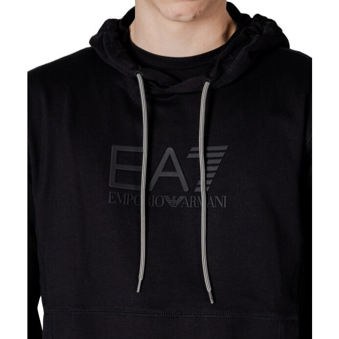 قميص كاب قطني من إمبوريو أرماني EA7 أسود – هودي
