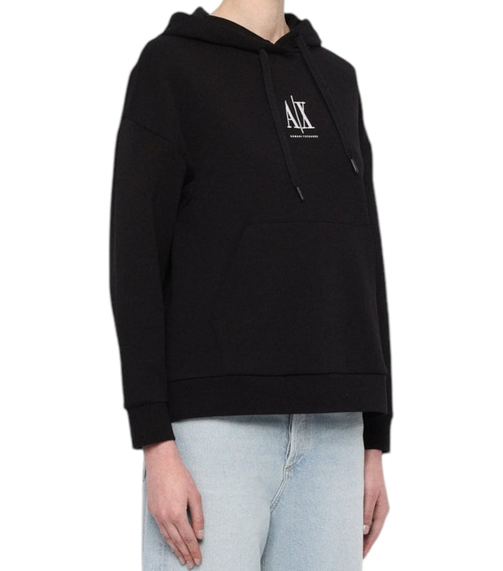 سويت شيرت أرماني إكستشينج نسائي كبسولة أسود - هودي