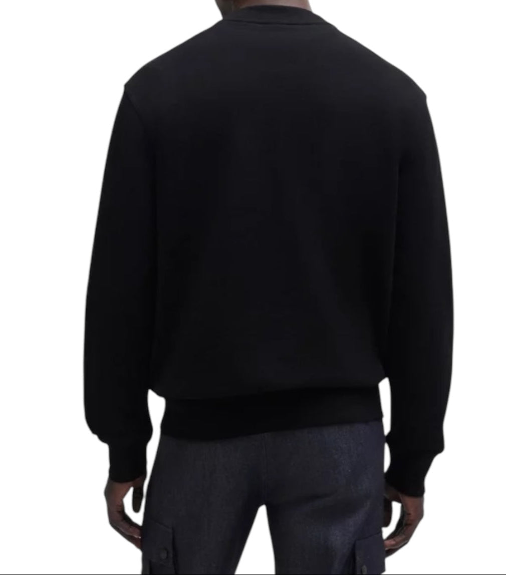 سويت شيرت هوغو بوس أسود مطبوع بأكمام طويلة