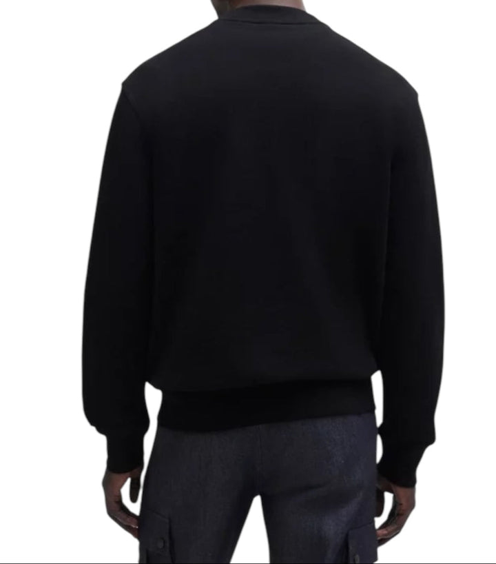 سويت شيرت هوغو بوس أسود مطبوع بأكمام طويلة