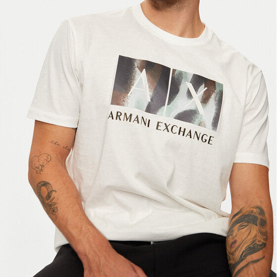 تي شيرت أرماني إكستشينج من القطن والجيرسي بشعار جرافيكي