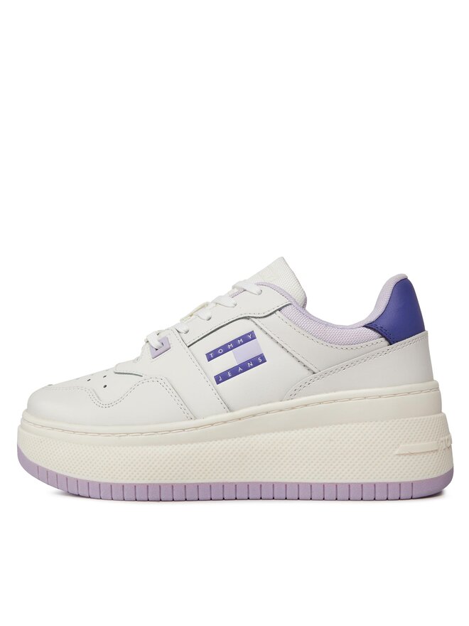 حذاء تومي هيلفيغر TJW ريترو باسكت فلاتفورم بنقشة زهرة اللافندر