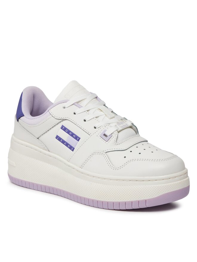 حذاء تومي هيلفيغر TJW ريترو باسكت فلاتفورم بنقشة زهرة اللافندر