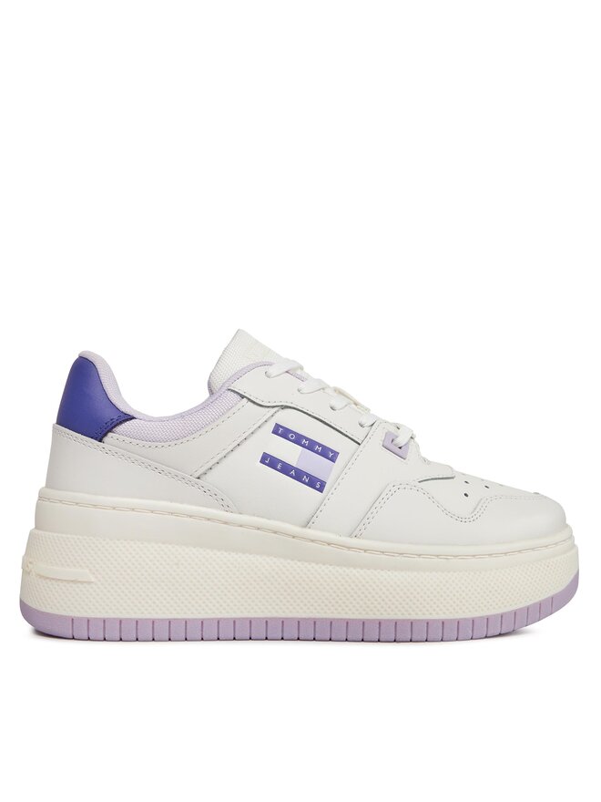 حذاء تومي هيلفيغر TJW ريترو باسكت فلاتفورم بنقشة زهرة اللافندر