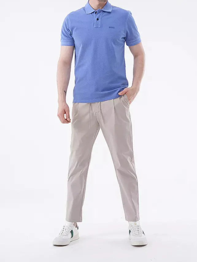 قميص بولو قطني أزرق من هوغو بوس