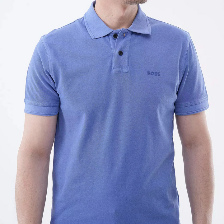 قميص بولو قطني أزرق من هوغو بوس