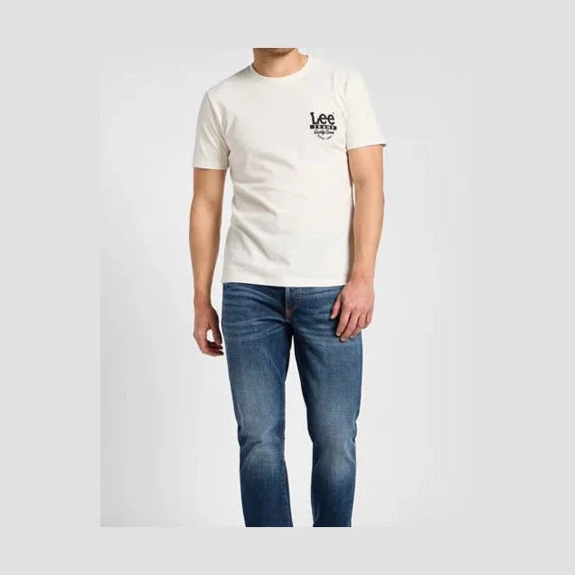 تي شيرت لي رجالي بأكمام قصيرة باللون البيج