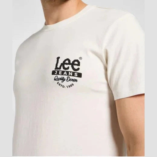 تي شيرت لي رجالي بأكمام قصيرة باللون البيج