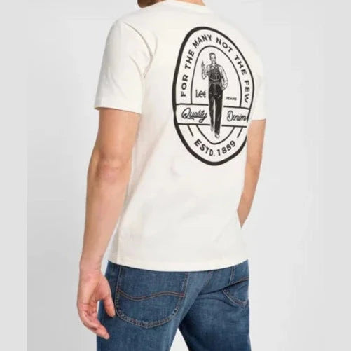 تي شيرت لي رجالي بأكمام قصيرة باللون البيج