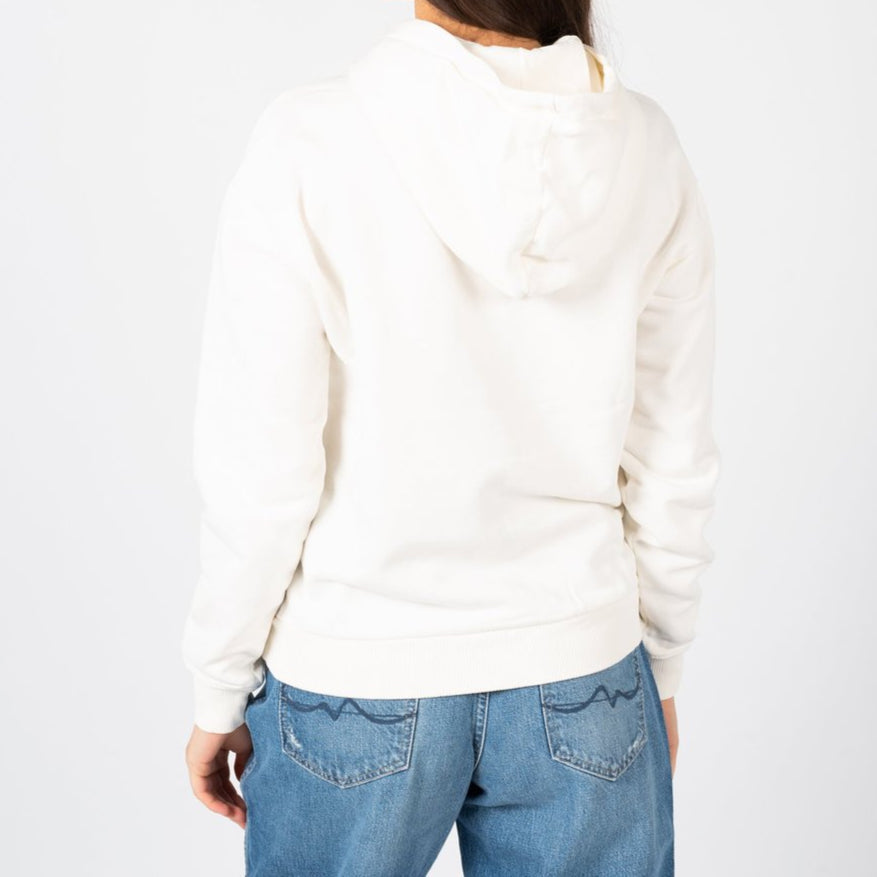 سويت شيرت نسائي من فيلا بأكمام طويلة وغطاء للرأس باللون الأبيض