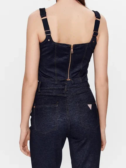 بلوزة كورسيه بمظهر جينز من Guess