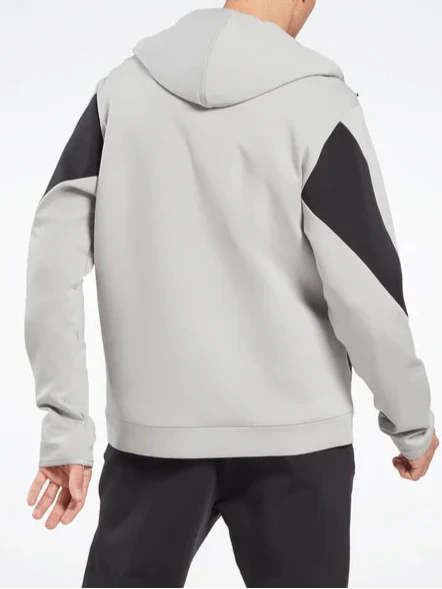 هودي من الصوف بسحاب كامل وشعار صغير من ريبوك