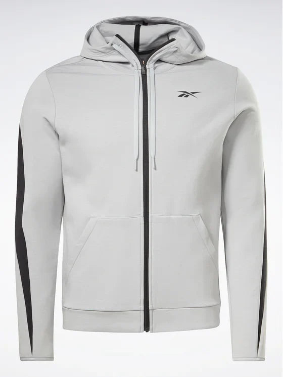 هودي من الصوف بسحاب كامل وشعار صغير من ريبوك